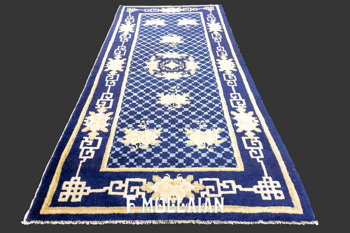 Blue-tone Hand Knotted Antique Tibet Rug n°:748948